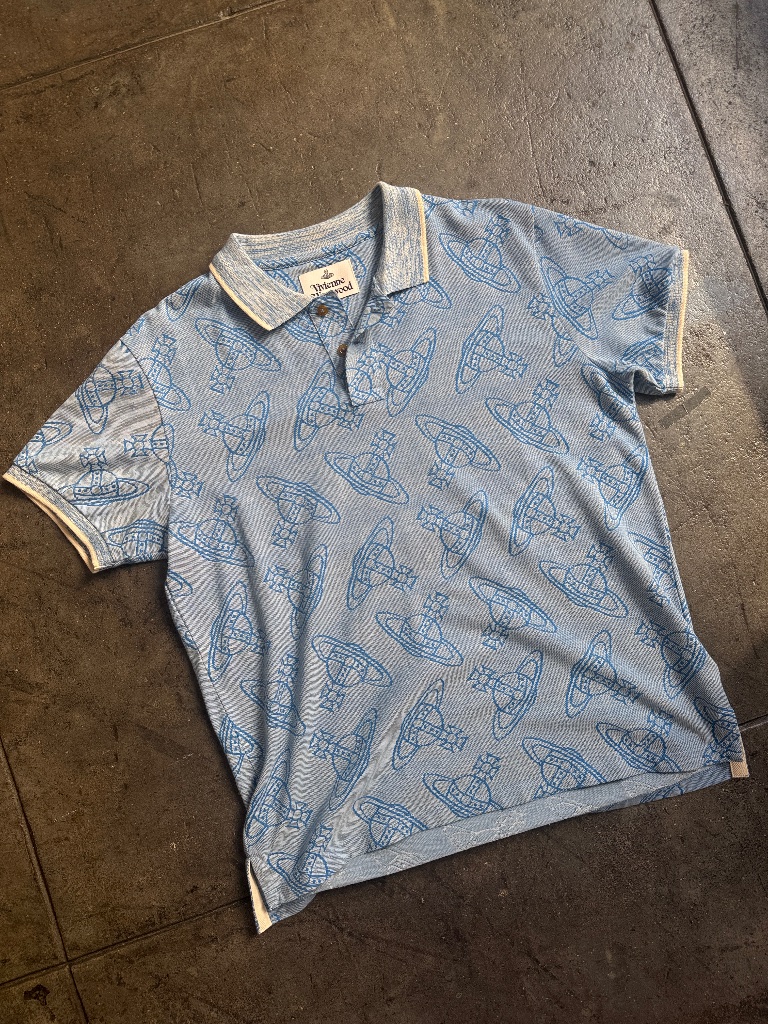 Vivienne Westwood Brand New Polo W All Over Orb Print
